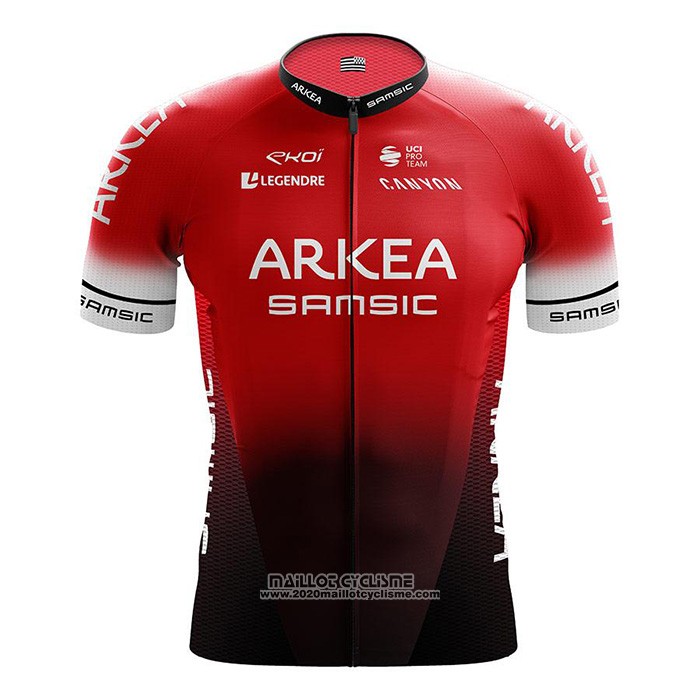 2022 Maillot Cyclisme Arkea Samsic Rouge Noir Manches Courtes et Cuissard
